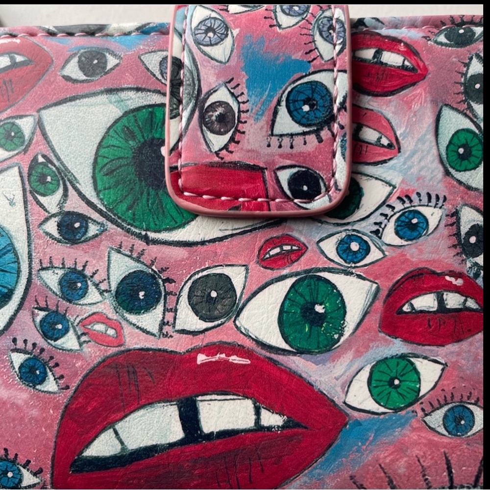 Diesel Pink Leather Eye Wallet Bag - Picture 3 of 11